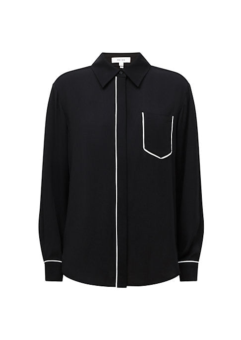 Chic Trimmed Button-Up