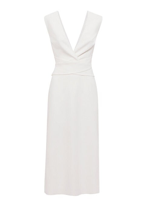 Plunge Wrap Midi Dress
