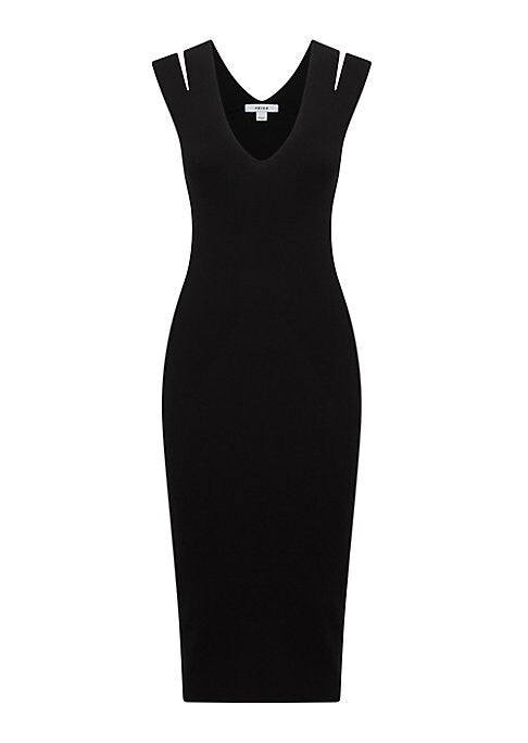 Ribbed Cut-Out Midi Dress
