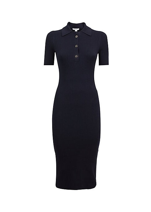 Knee-Length Ribbed Dress