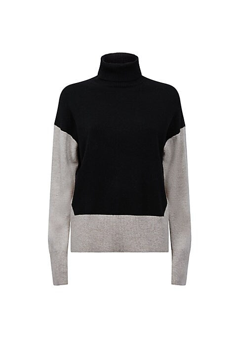 Cozy Colorblock Turtleneck Sweater