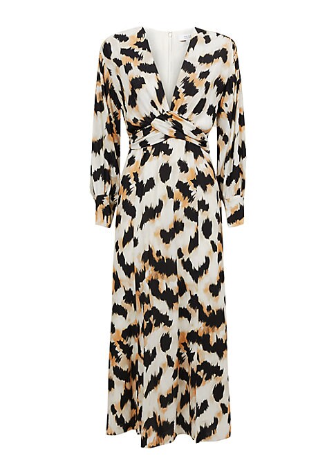 Leopard Tie-Waist Midi Dress