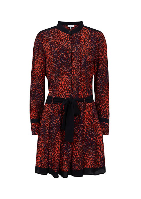 Geometric Dot Belt Dress
