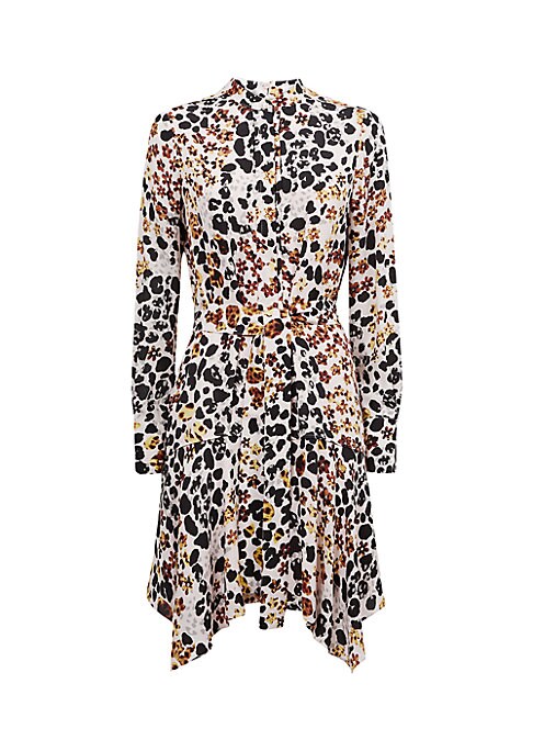 Asymmetric Animal Print Dress