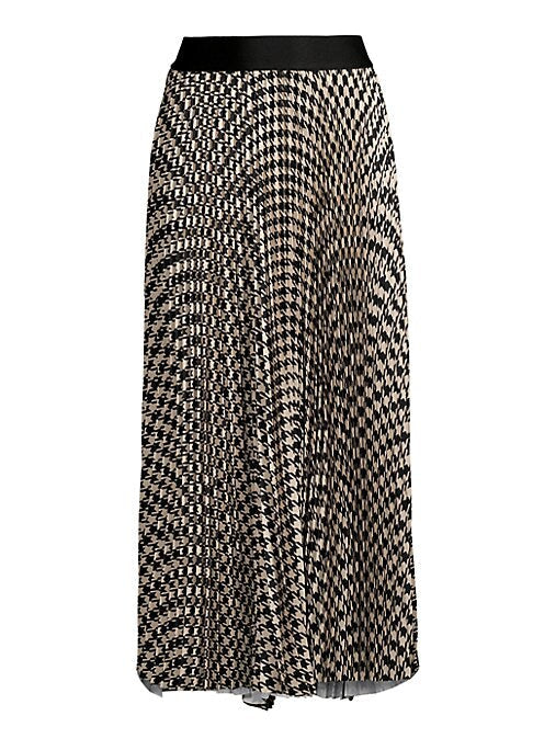 Chic Houndstooth Midi Skirt