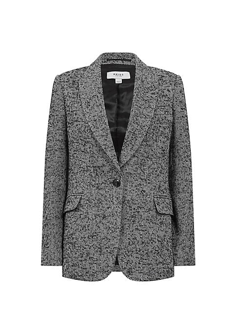Chic Herringbone Blazer