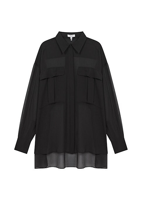 Chic Chiffon Button-Up