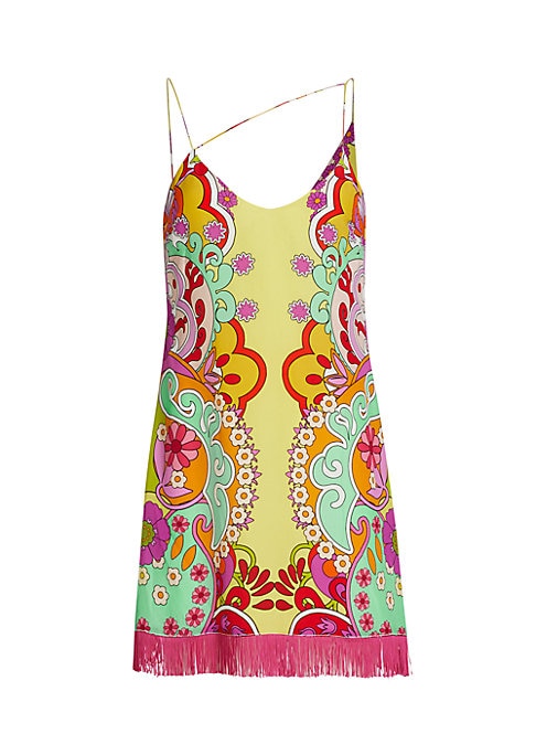 Floral Fringe Mini Dress