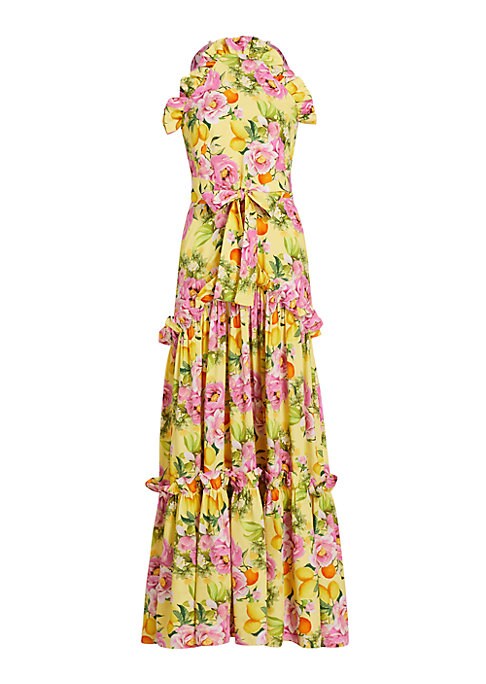 Floral Silk Tiered Gown