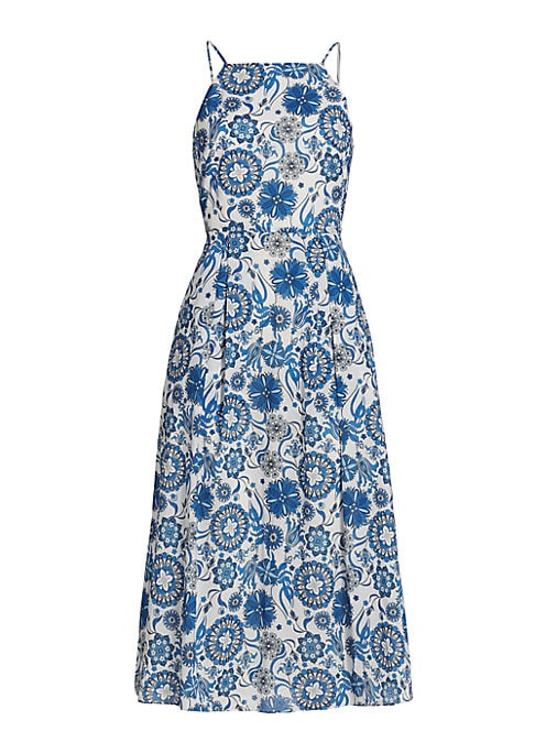 Floral Bow Tie Midi Dress