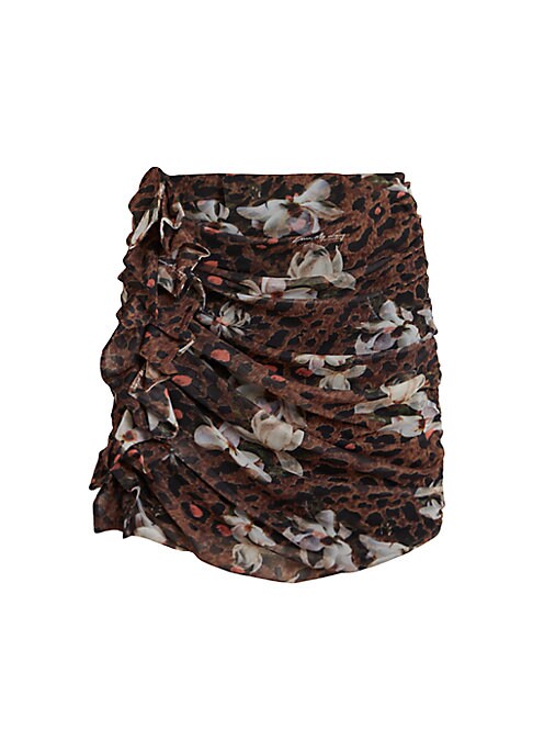 Ruffled Floral Cheetah Skirt