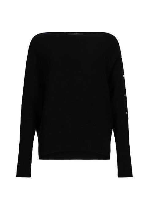 Buttoned Batwing Knit Sweater