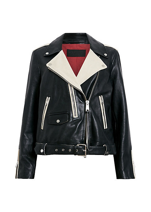 Colorblocked Biker Jacket