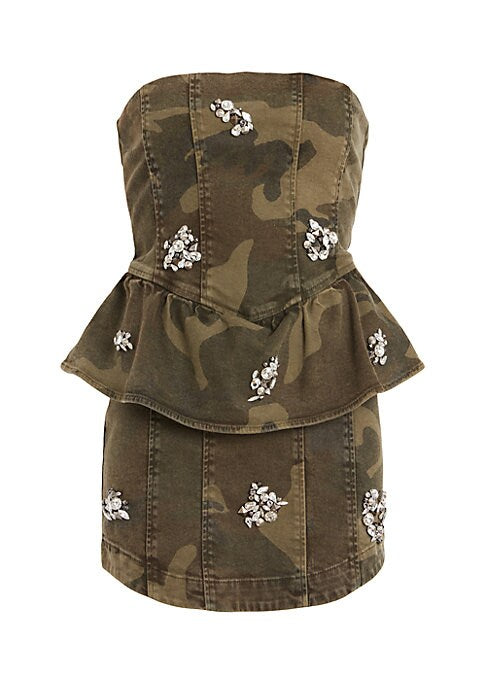 Camouflage Ruffle Minidress
