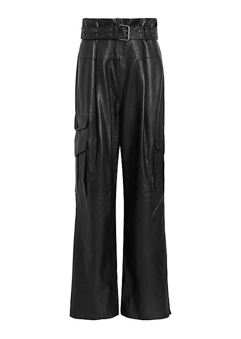 Edgy Leather Cargo Trousers