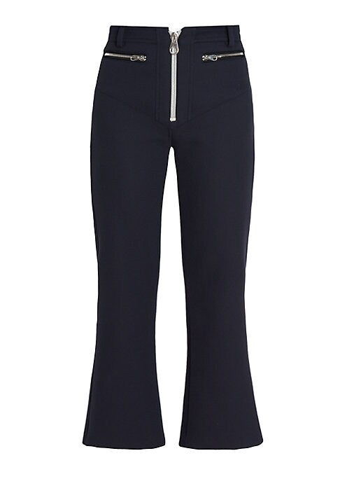 Zippered Flare Trousers