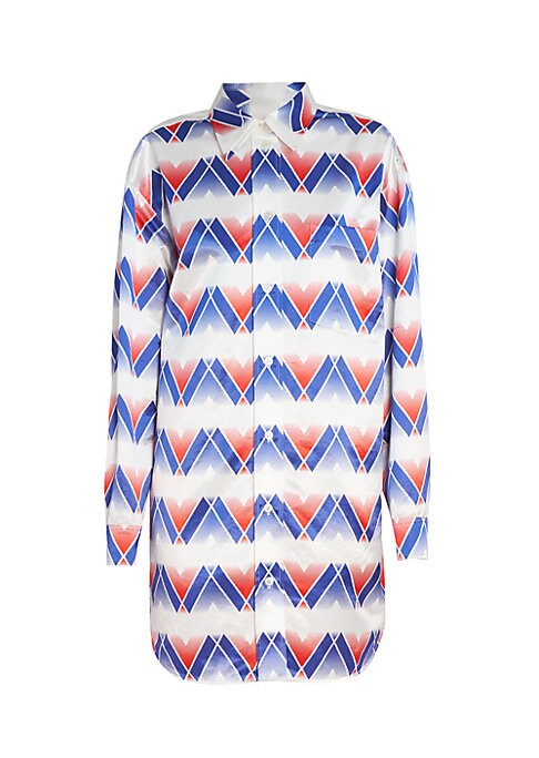 Geometric Satin Shift Dress