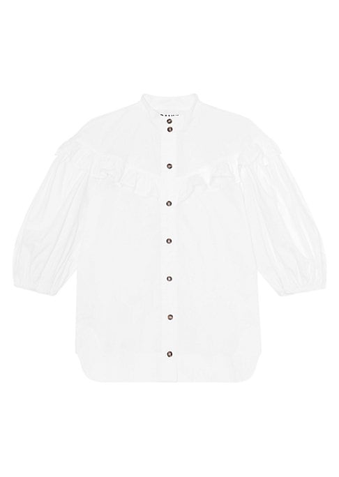 Ruffled Western Puff Blouse