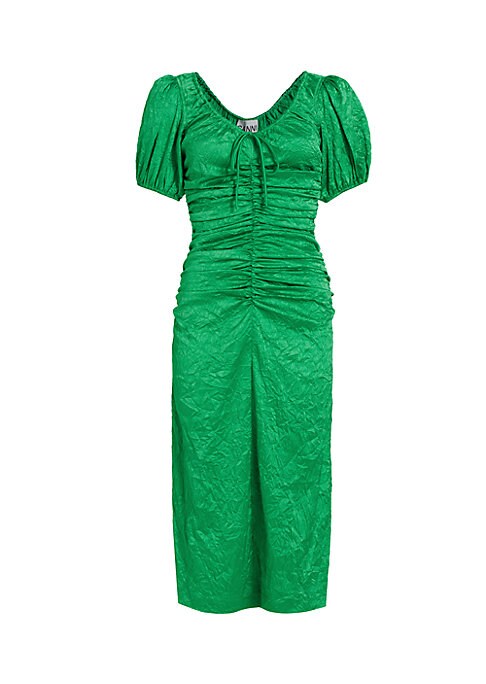 Crinkled Waist Midi Dress