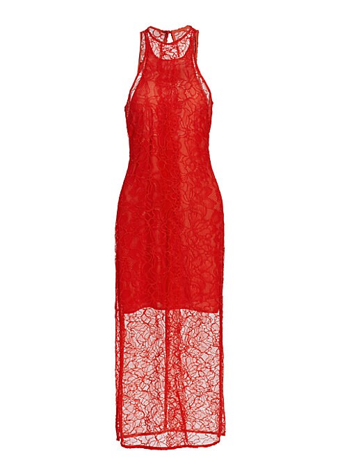 Lace Floral Midi Dress
