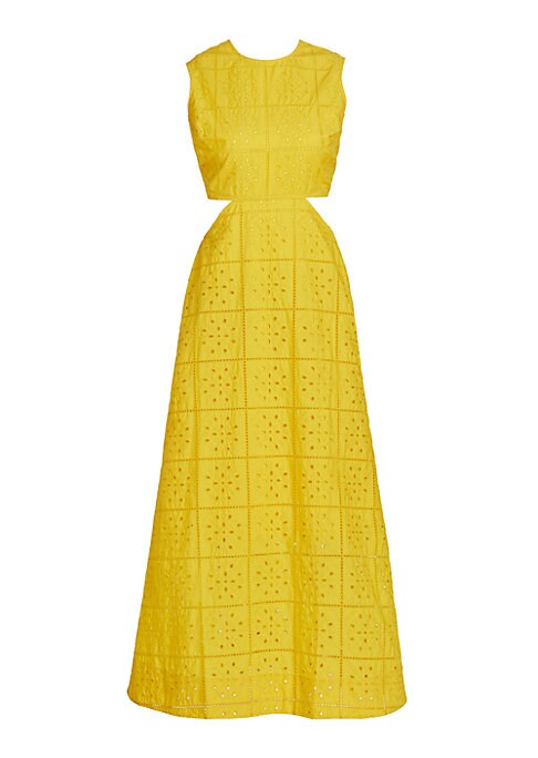 Lace-Up Cotton Midi Dress