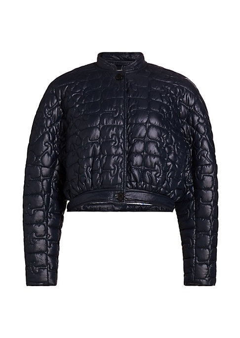 Glossy Quilted Crop Jacket