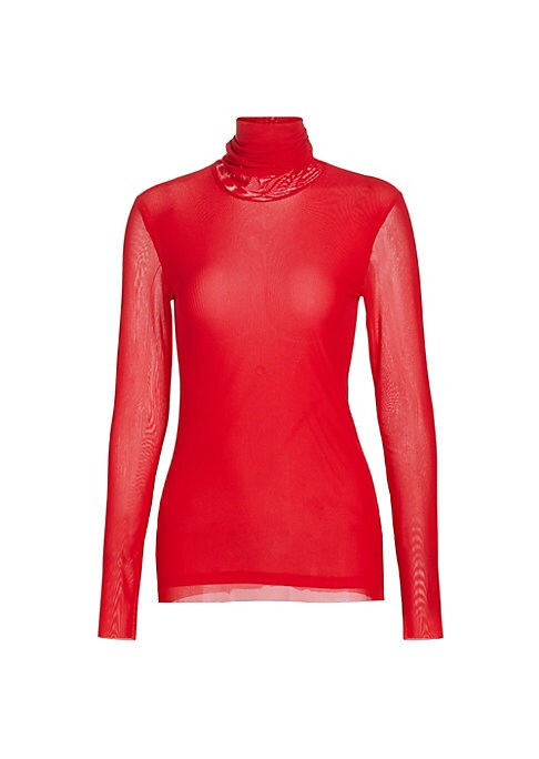 Sheer Turtleneck Top