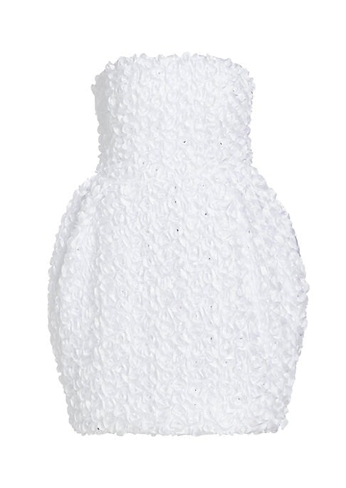 Sculptural Floral Mini Dress