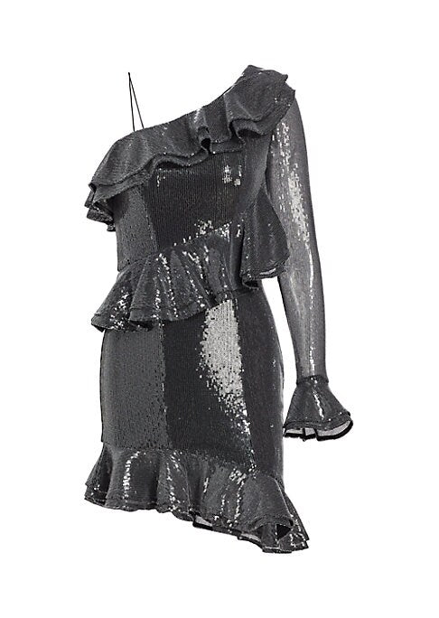 Glitter Ruffle Mini Dress