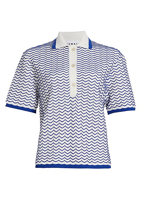 Wave Texture Polo Top