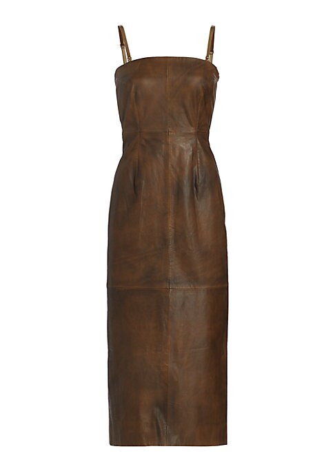 Edgy Leather Shift Dress