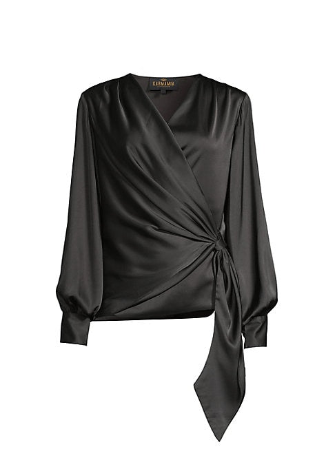 Satin Wrap Elegance Blouse