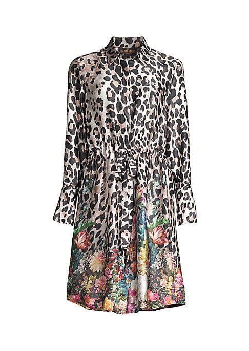 Floral Leopard Wrap Dress