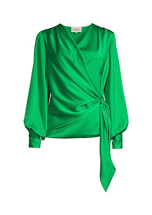 Leopard Silk Wrap Blouse