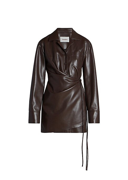 Glossy Wrap Mini Dress