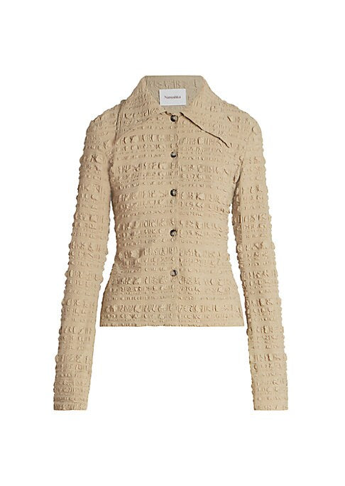 Textured Collar Button-Up