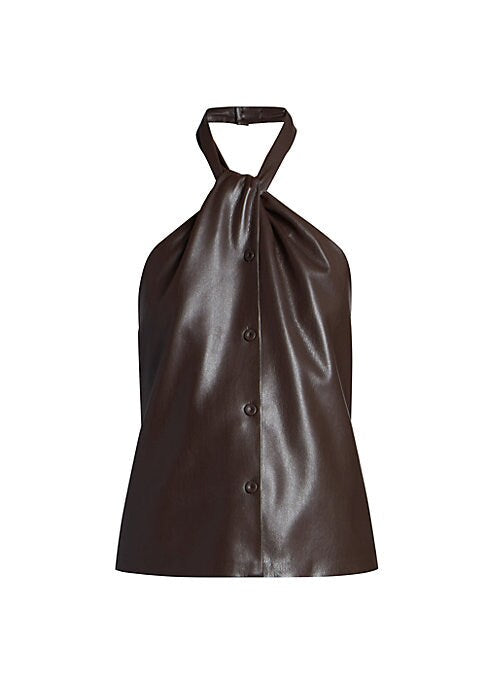 Chic Faux Leather Halter