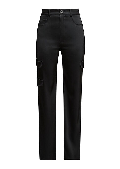 Sleek Satin Cargo Trousers