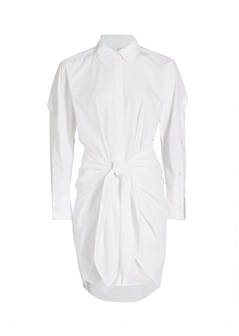 Draped Cotton Tie Dress