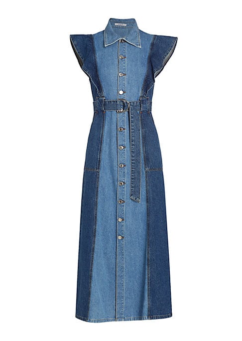 Chic Two-Tone Denim Dress