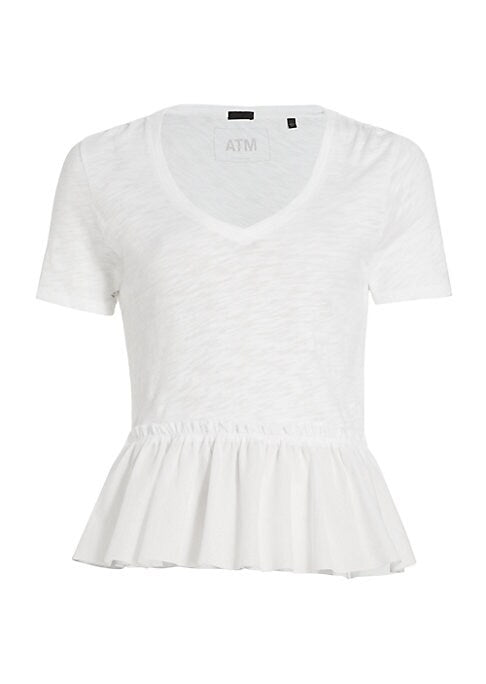 Ruffled Hem Cotton Top