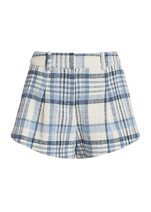 Plaid High-Waisted Chic Shorts