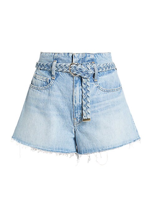 Chic Paper-Bag Denim Shorts