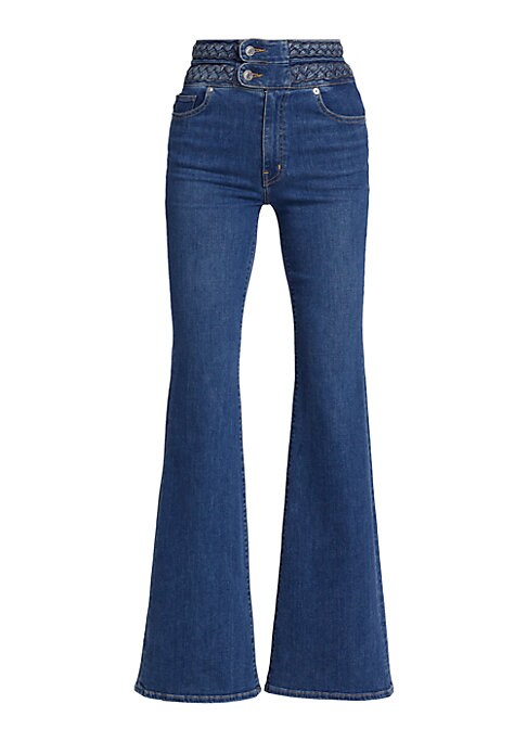 Braided Flare High-Rise Jeans