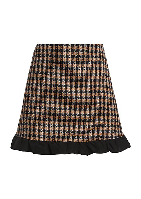Twist Ruffle Plaid Skirt