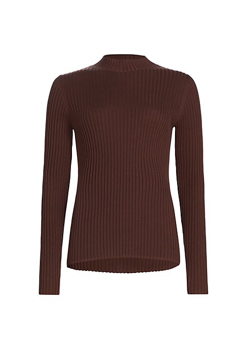 Ribbed Luxe Mockneck Sweater