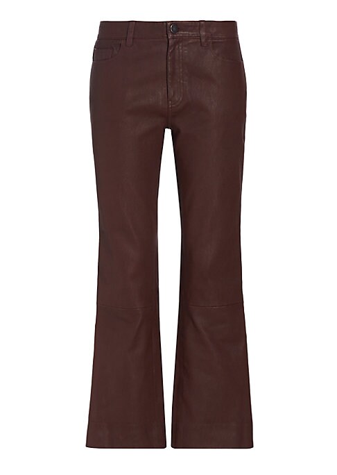 Chic Leather Flare Trousers