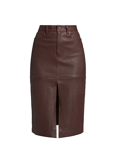 Sleek Leather Slit Skirt