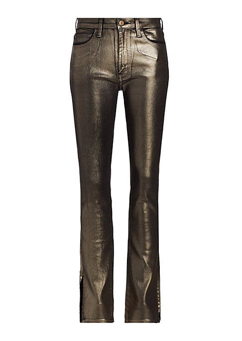 Metallic High-Rise Skinny Jeans