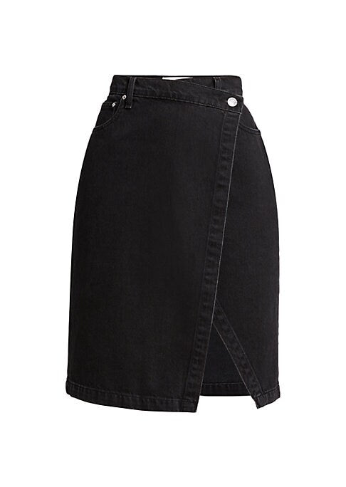 Wrap Front Denim Skirt